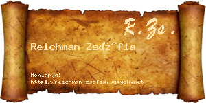 Reichman Zsófia névjegykártya